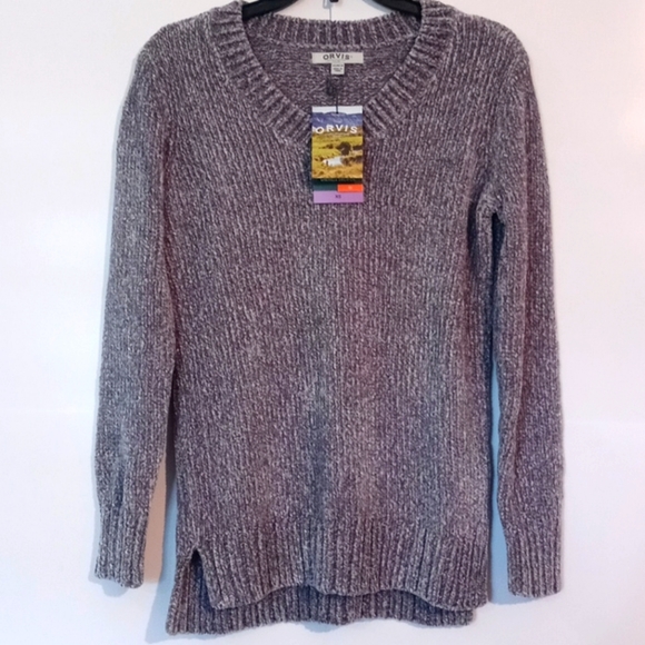 Orvis Ladies' Chenille Pullover V-Neck Sweater XS - Picture 4 of 6